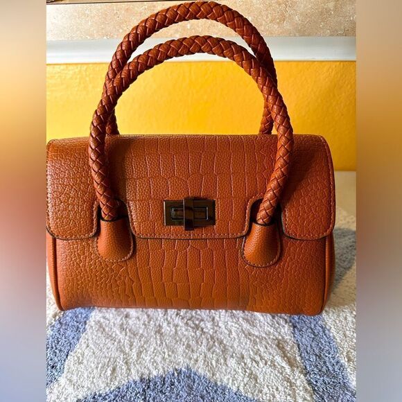 Brown shoulder bag with second handles - Picture 1 of 11